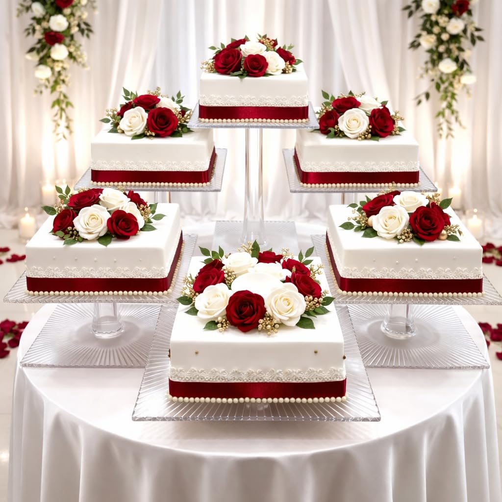 Amazon.com | platinumcakeware 6 TIER SQUARE CASCADE WEDDING CAKE