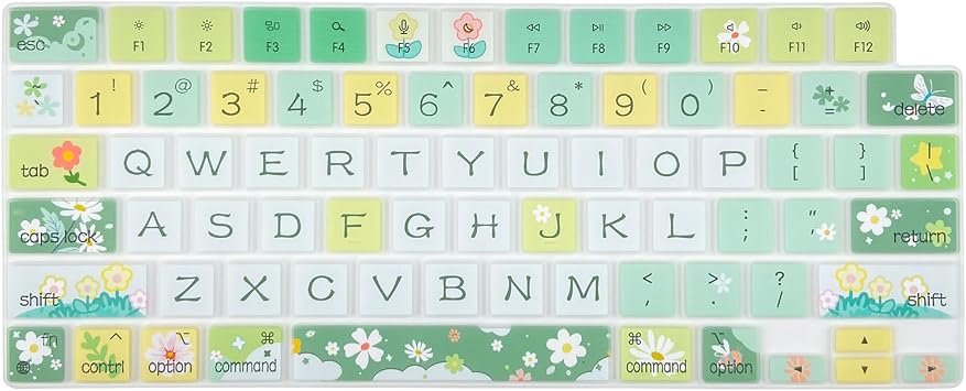Keyboard Cover for MacBook Pro 14/16 A2442 A2779 A2918 A2992 A2485 A2780 A2991 M1 M2 M3 Pro/Max, MacBook Air 13.6/15 A2941 A3114 A2681 A3113 M2 M3, Spring Flowers