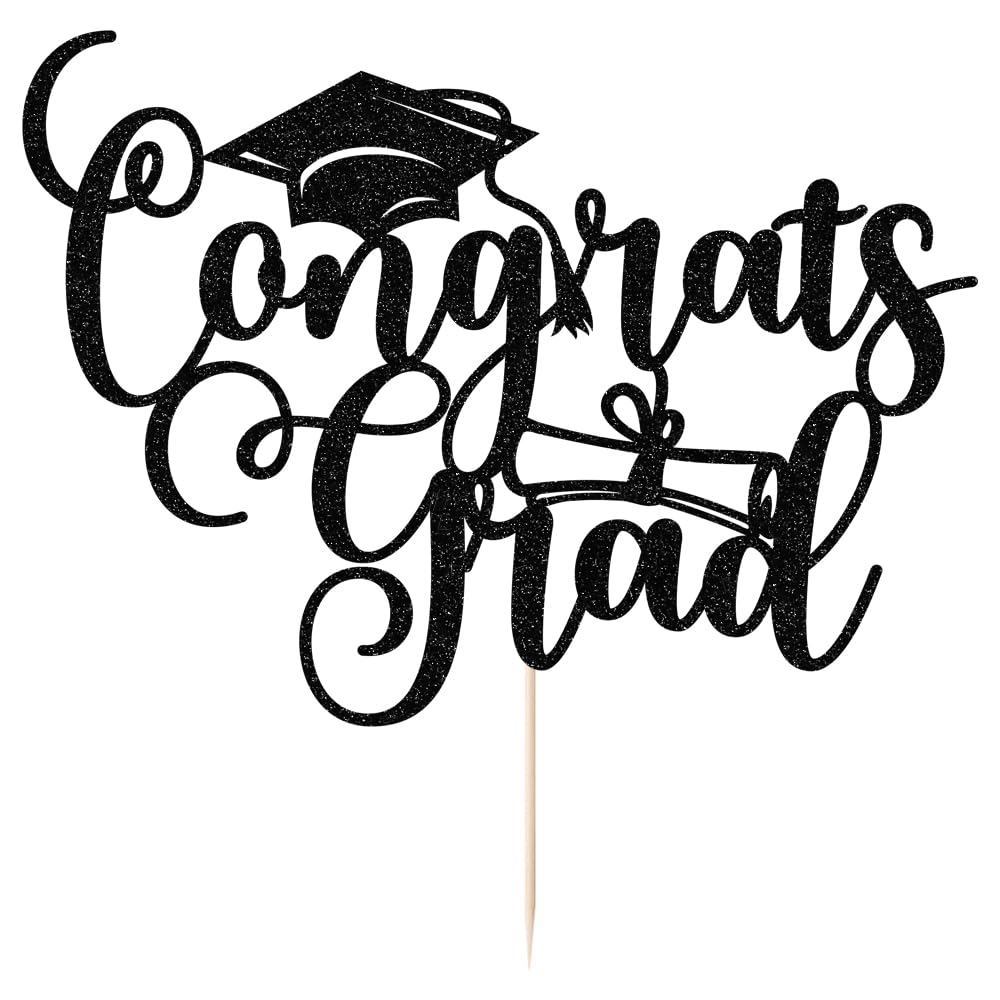 Congrats Grad Cake Topper-2026 High school university postgraduate graduation theme party Cake Decorations Boys and girls Graduation in 2026 Cake
