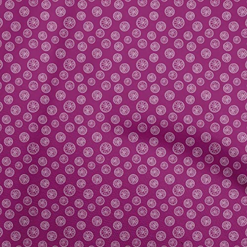 oneOone Rayon Dark Magenta Fabric Orange Sewing Material Print Fabric By The Yard 56 Inch Wide