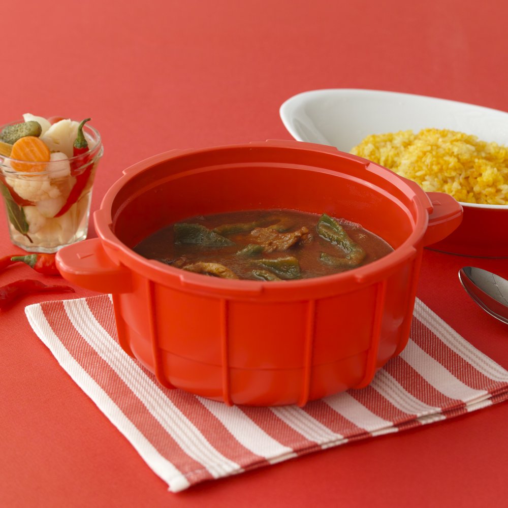 Amazon｜マイヤー 旧タイプ 電子レンジ圧力鍋 ニューレッド 2.3L