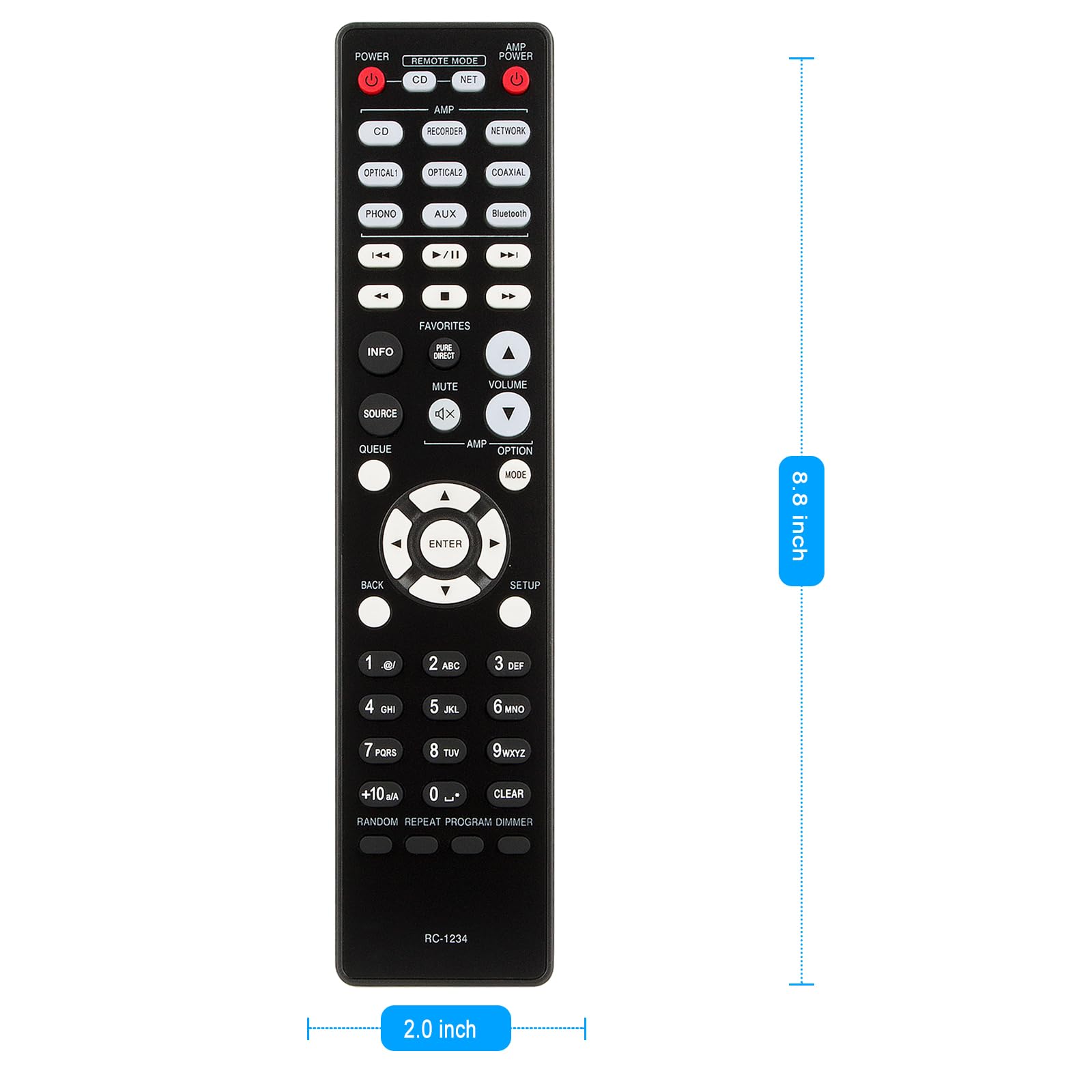 Amazon.com: RC-1234 Replacement Remote Control Applicable for
