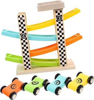 TOYANDONA Car Ramp Race Track Toys 1 Set Car Track Toy Toddler Gifts Wooden car ramp Race Track for Boys Age 8-12 Child Christmas Car Ramp Playset