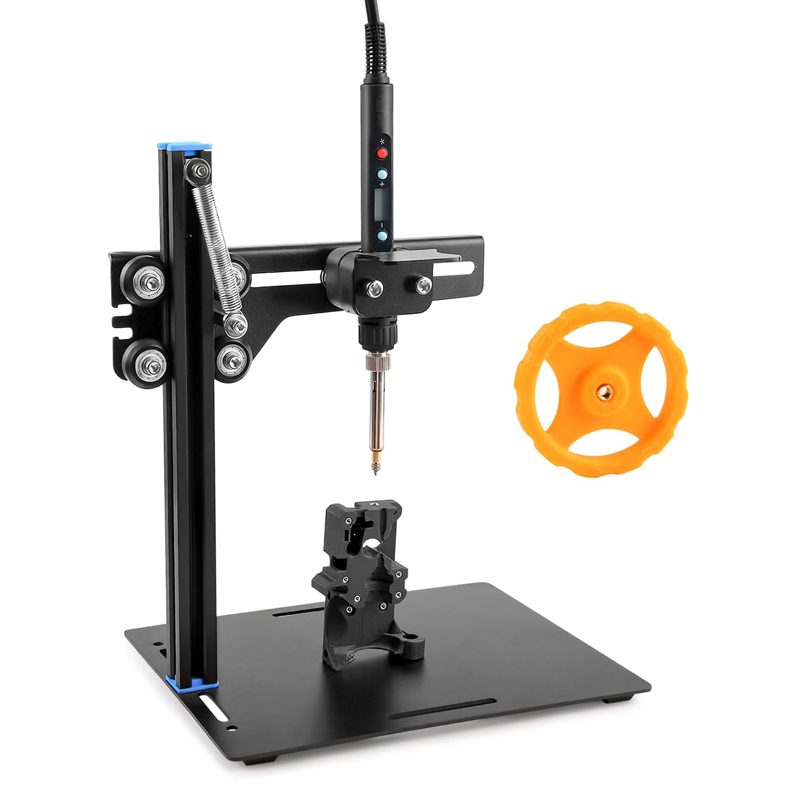 Heat Set Insert Press Tool Machine with Soldering Iron Heat Set Tips M2/M2.5/M3/M4/M5/M6(1/4)/M8, Metric Knurled Nuts for Threaded Inserts for 3D Printing Components