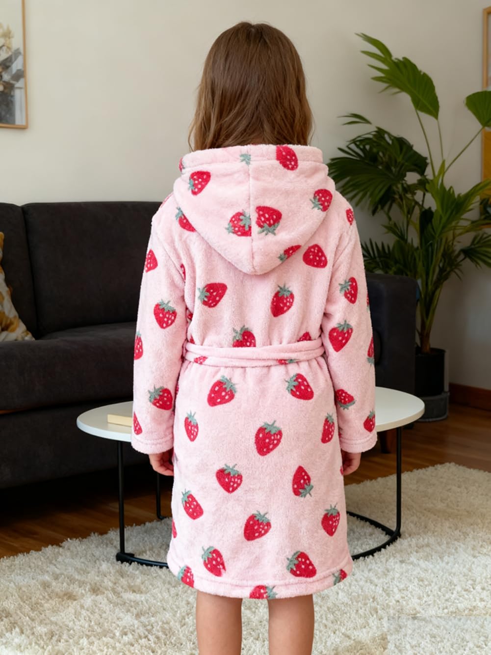 Boys Girls Bathrobes,Toddler Boy Girl Robes,Children's Plush Soft Coral Fleece Hooded Pajamas Sleepwear for Kids - Image 2