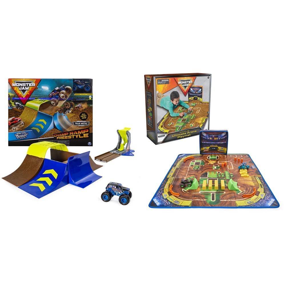 Monster Jam Champ Ramp Freestyle Playset + Ultimate Arena Playmat