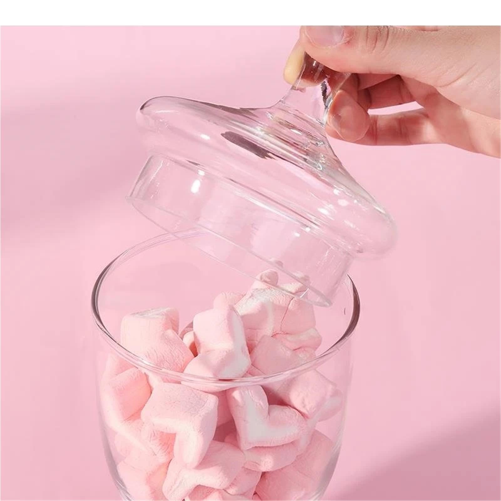 Bote Chuches Cristal Candy Pots Tea Caddy Tarro de vidrio transparente