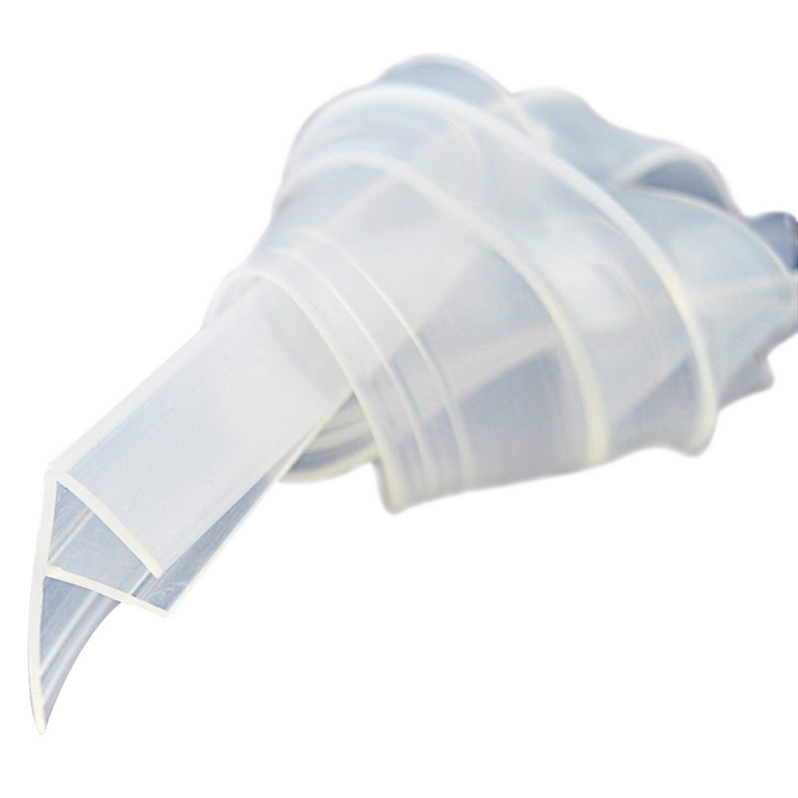 Lueao Cqinju-Guarnizione 6-12mm f u h Forma Vetro Porta guarnizioni in Silicone Gomma Bagno Doccia Porta Finestra vetrine Striscia di Tenuta in Vetro, 1m, Facile da installare