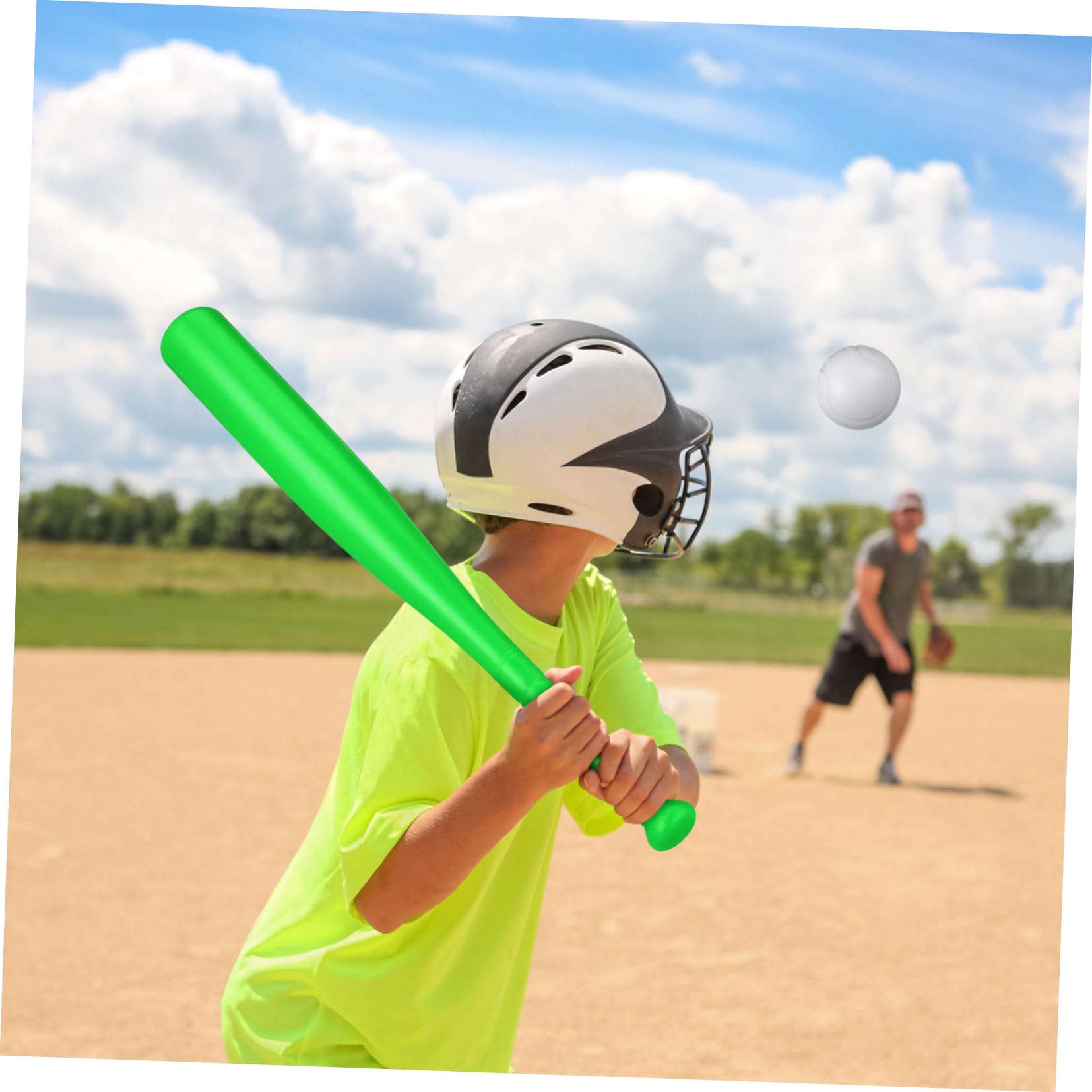 VICASKY Jouets De Baseball pour Garçon Et Filles Kit Extérieur 6 Pièces Plastique Léger Jeu Interactif Coordination Main-Pied Activité Parents-garçon Et Filles