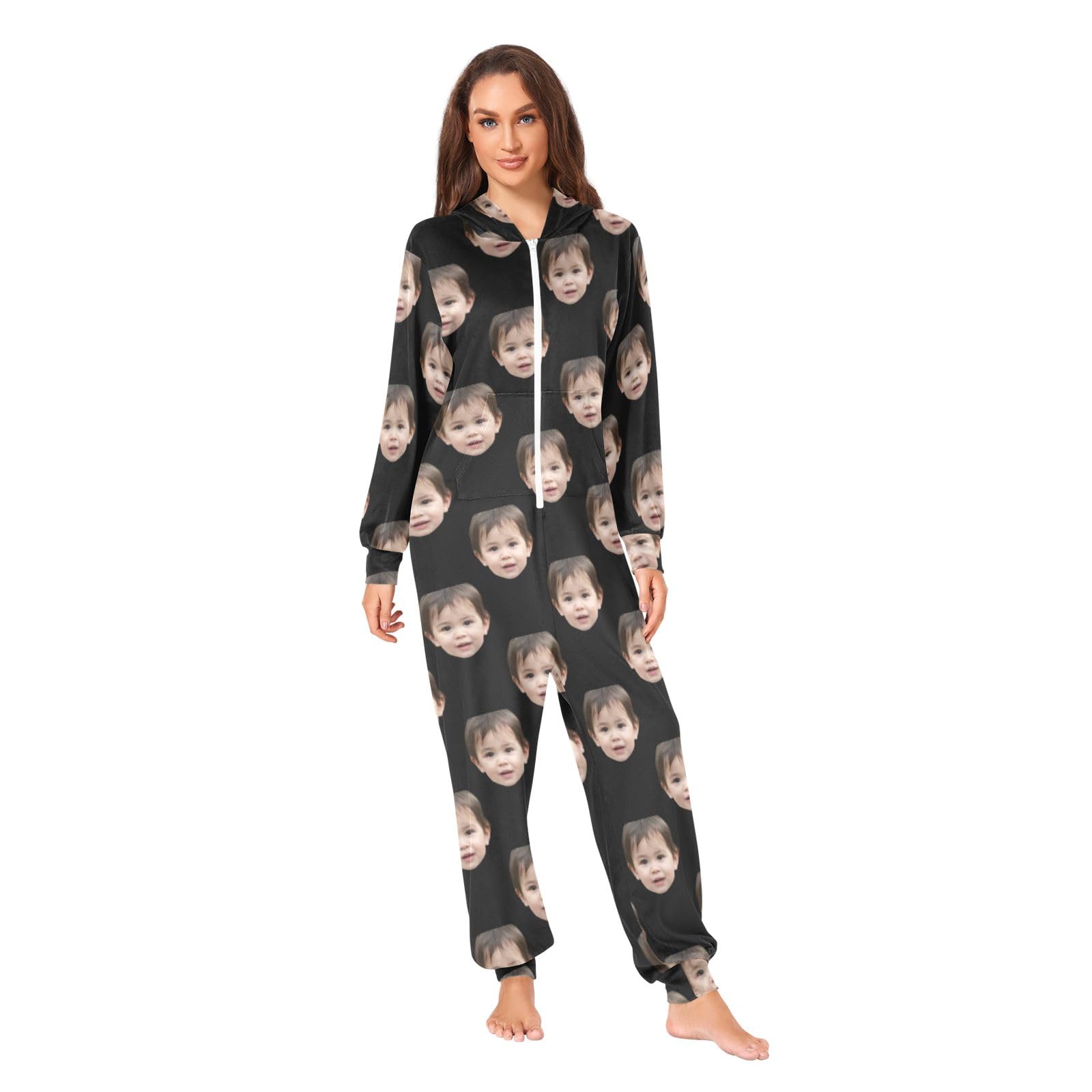 Chifignopersonalized Face Photo Funny Adult Onesie Pajamas Custom