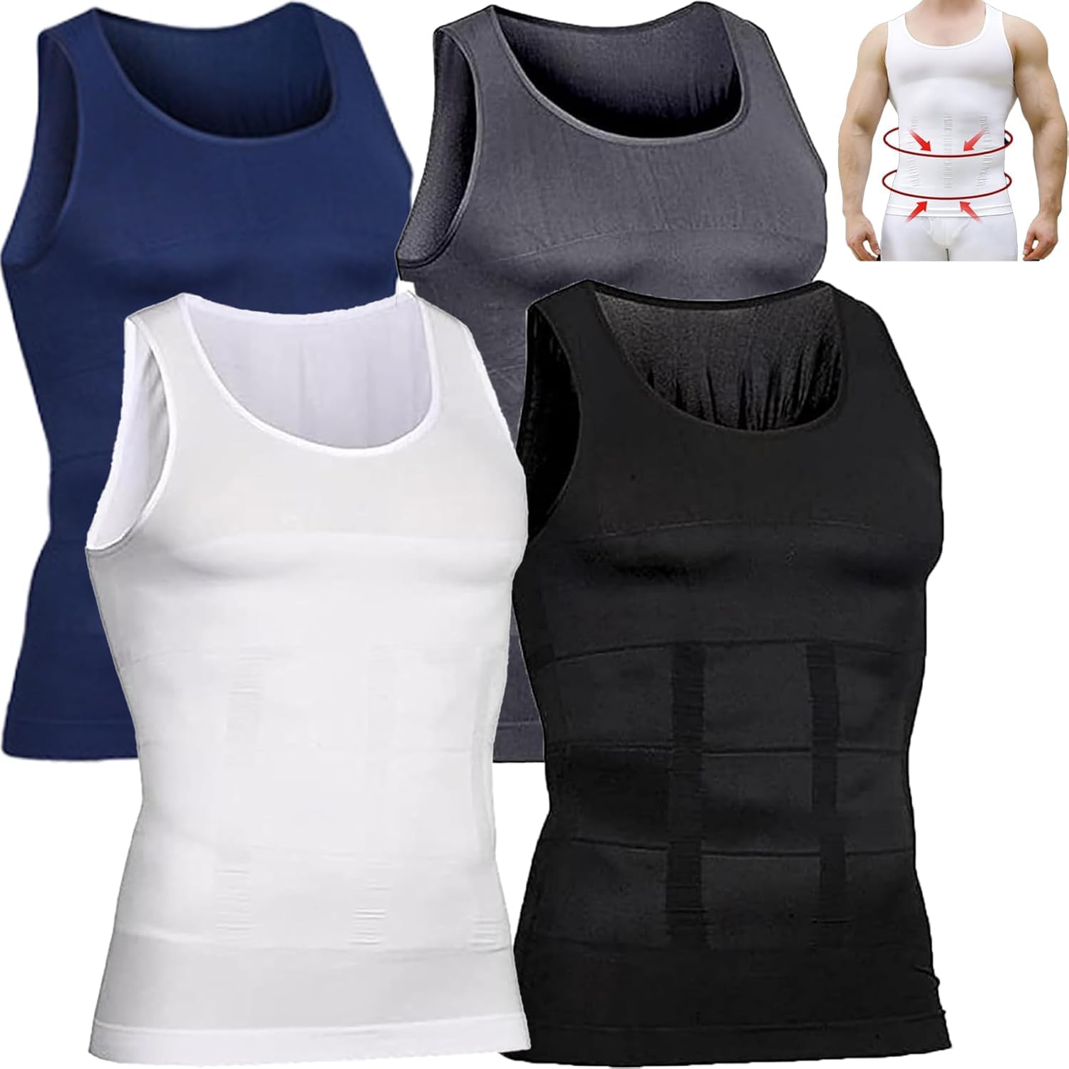 Shaperluv Tank 2.0 Herren,compression shirt herren figurformende Weste,Shaperluv Shaper Tank für große und lange Männer Geeignet für Sportarten und Partys