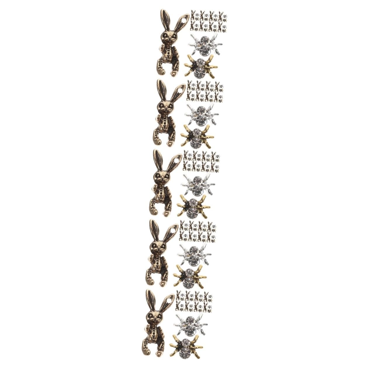 VICASKY 150pezzi Nail Art Charms Decorazioni Per Unghie Con Design Di Ragno e Coniglio Accessori Per Nail Art Fai Da Te Perfetti Per Saloni e Uso Domestico
