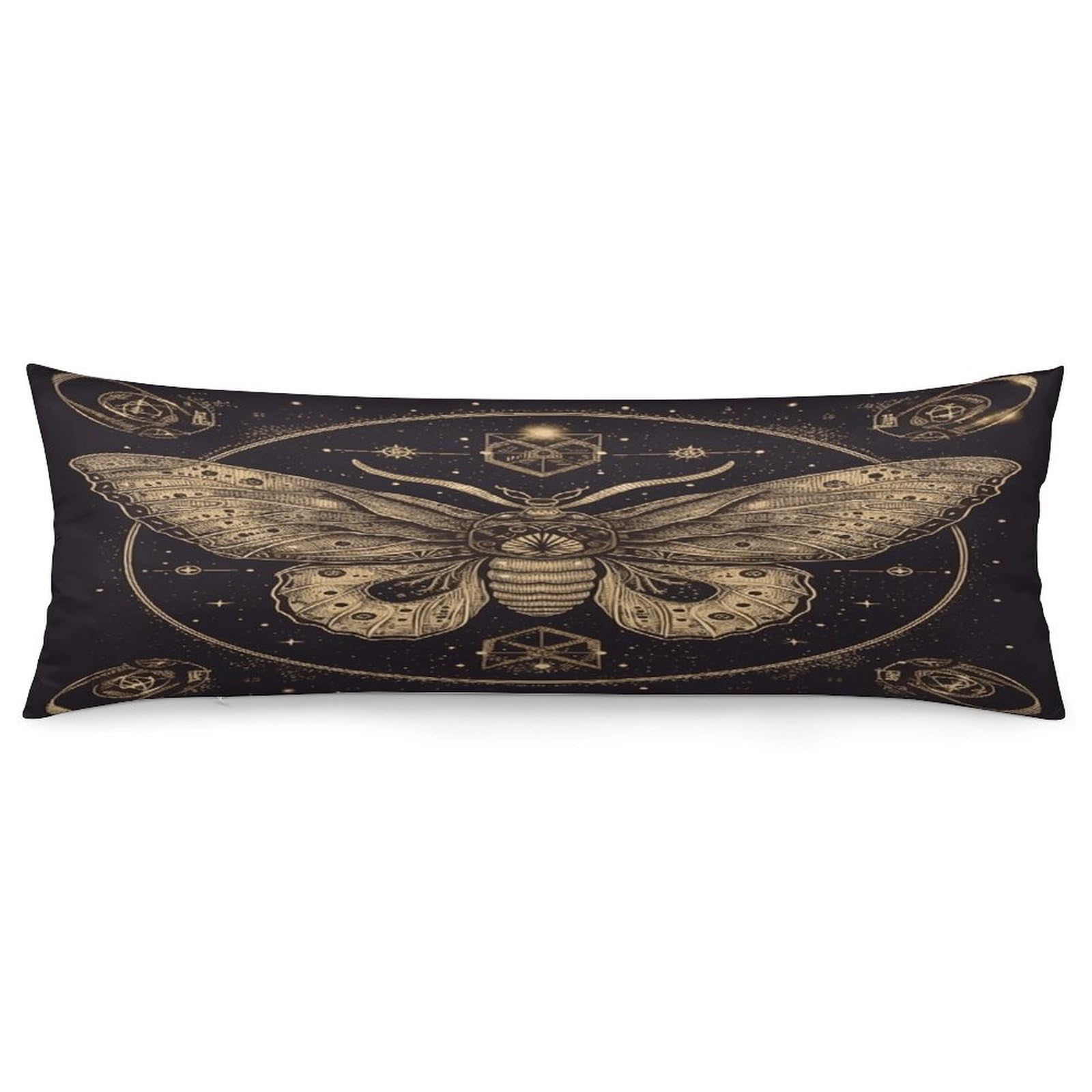 Moth Pillowcase Basics Body Pillow Pillowcase with Zipper Retro Pillows Protector Long Pillow Case Cover for Hot Sleepers and Night Sweats