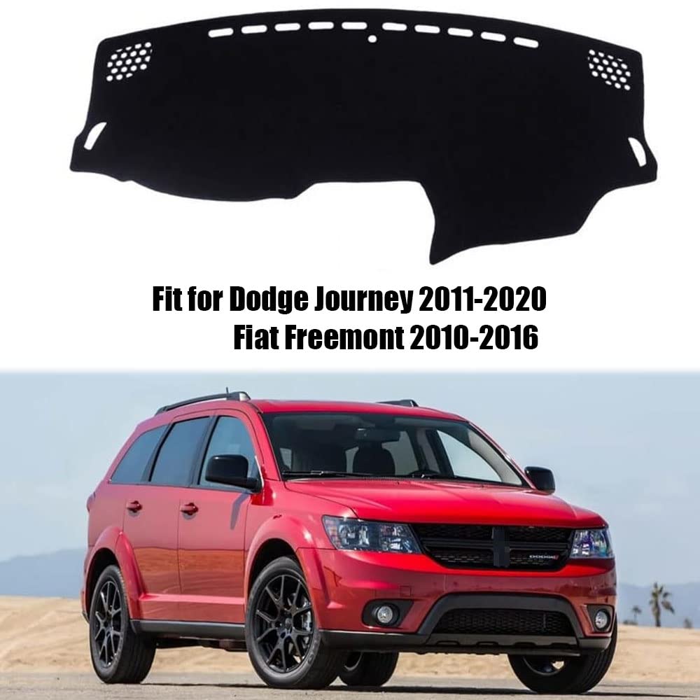 Rifoda Dash Board Cover Fit for Dodge Journey 2011-2020 Flat Freemont 2010-2016 Dashboard Cover Mat Non-Slip Pad Carpet Sunshield Protector (Black Edge)