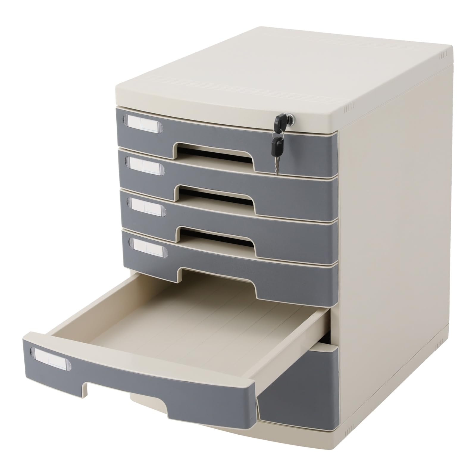 Organizer da scrivania con serratura a 6 livelli con chiave, 2 in e 4 livelli di altezza, salvaspazio, sicuro per la privato, ideale per documenti, utensili, forniture per ufficio