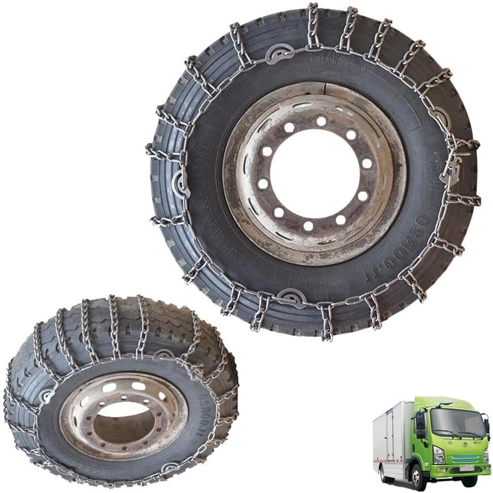 YAGOLD 9mm Set of 2 Snow Tire Chains for Car SUV Pickup Trucks Van Trucks ATV Semi Trucks Light Truck Heavy Goods Vehicles in Snow, Ice, Sand and Mud 215/75R17.5 9mm 315/80R22.5