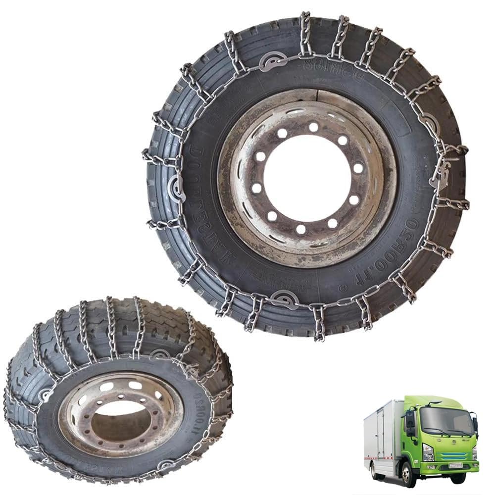 YAGOLD 9mm Set of 2 Snow Tire Chains for Car SUV Pickup Trucks Van Trucks ATV Semi Trucks Light Truck Heavy Goods Vehicles in Snow, Ice, Sand and Mud 215/75R17.5 9mm 235/75R17.5