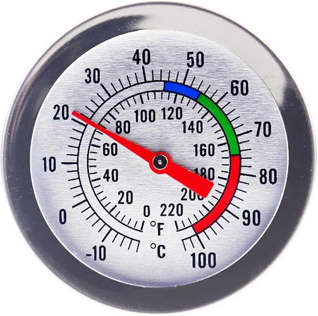 Candle Making Thermometer - Ideal Candle Making Supplies Tool for Candle Makers for Melting Soy and Paraffin Wax - 175 mm Stainless Steel Probe with Pan Clip Easy to Read Dial