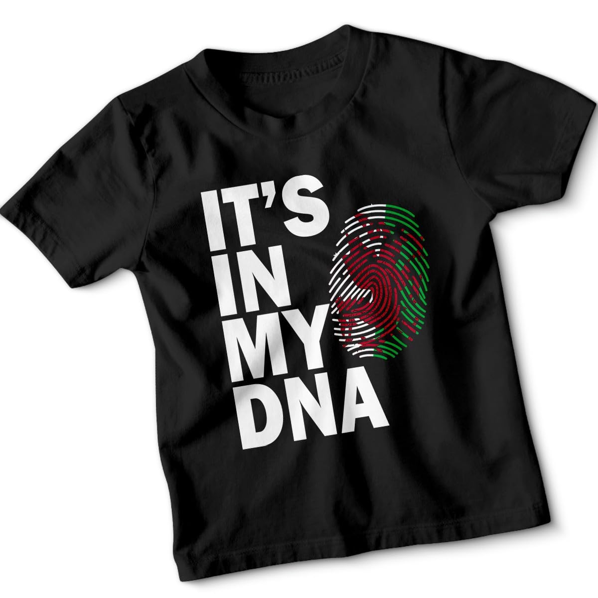 D&T St Davids Day Wales T Shirt Kids Boys Girls It is in My DNA Welsh Rugby Football Cymru School Apparel 3-4 Years Black