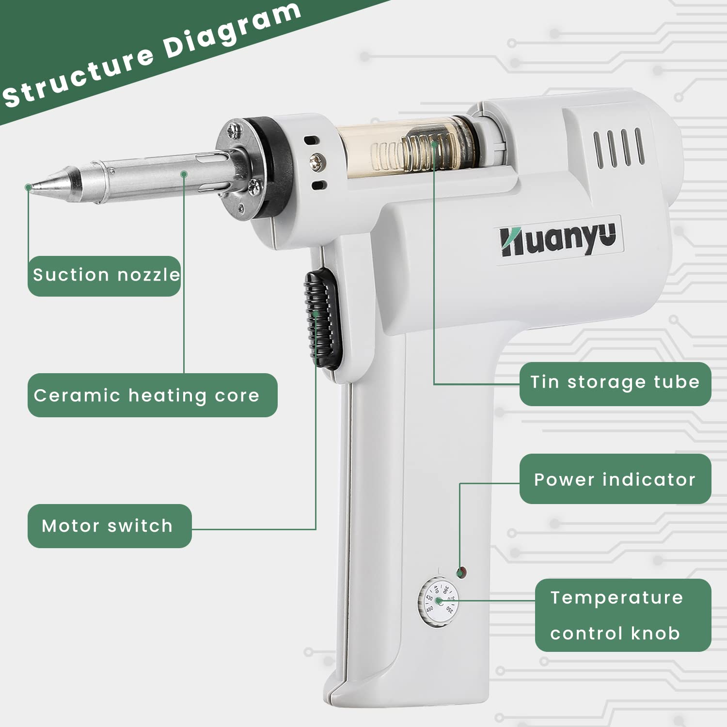 Huanyu S-993A Elettrica Dissaldatura Pompa Aspirazione Vacuum