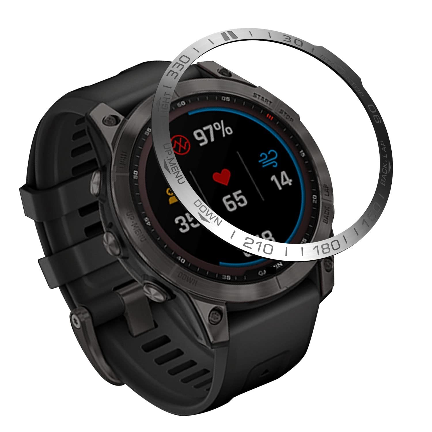 Bisel de acero para Garmin Fenix 7 antiarañazos con escala 5