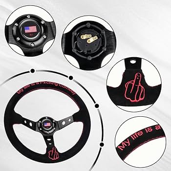 Amazon.com: RASTP Universal Racing Steering Wheel 13.6”/345mm 6