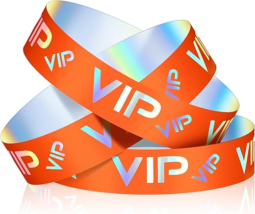 Vista 25 de Teling Paquete de 500 pulseras de plástico VIP para fiestas para eventos, pulseras personalizadas VIP, pulseras de plástico a prueba de desgarros