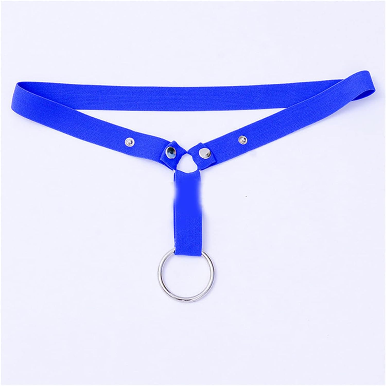Adjustable Chastity Belt with Metal Ring Male Chastity Lock Sexy Underpants Anti-Fall Chastity Cage (Color : Blue)