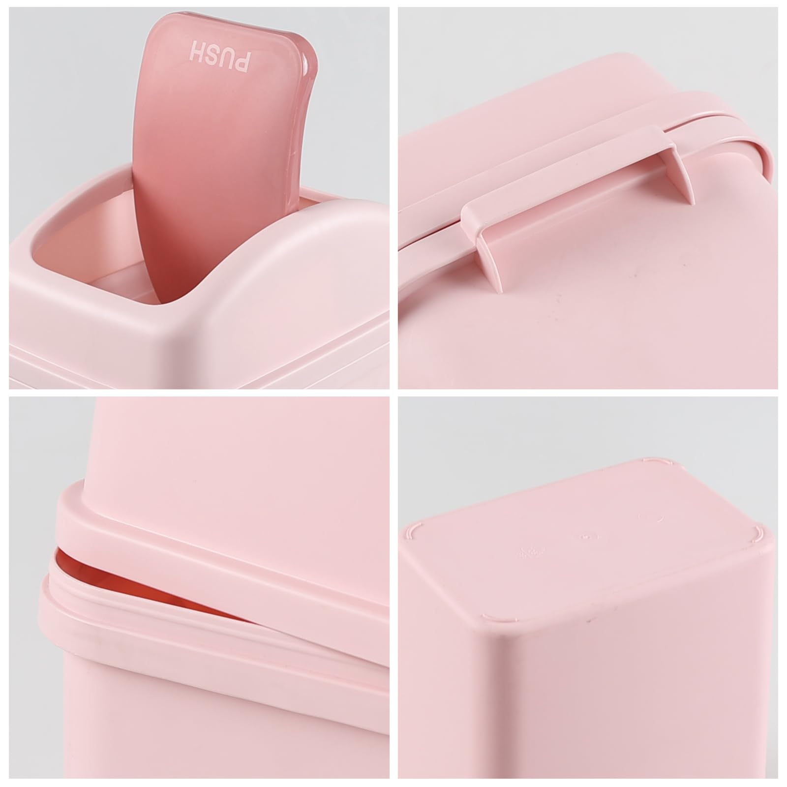Papierkorb Mit Schwingdeckel, 10 Liter – Rosa | Aus Kunststoff, Mit Seitengriffen, Für Küche & Mehr