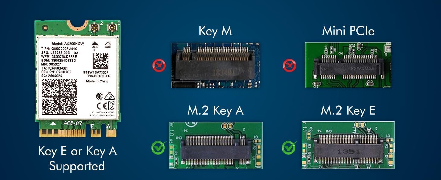 WiFi Card AX200 AX200NGW,9260 AC 9260NGW Upgrade Network Card Wi-Fi 6 WiFi Module 2 x 2 MU-MIMO Wireless Card with BT 5.0 Support Windows 10 64bit Gigabit M.2/NGFF
