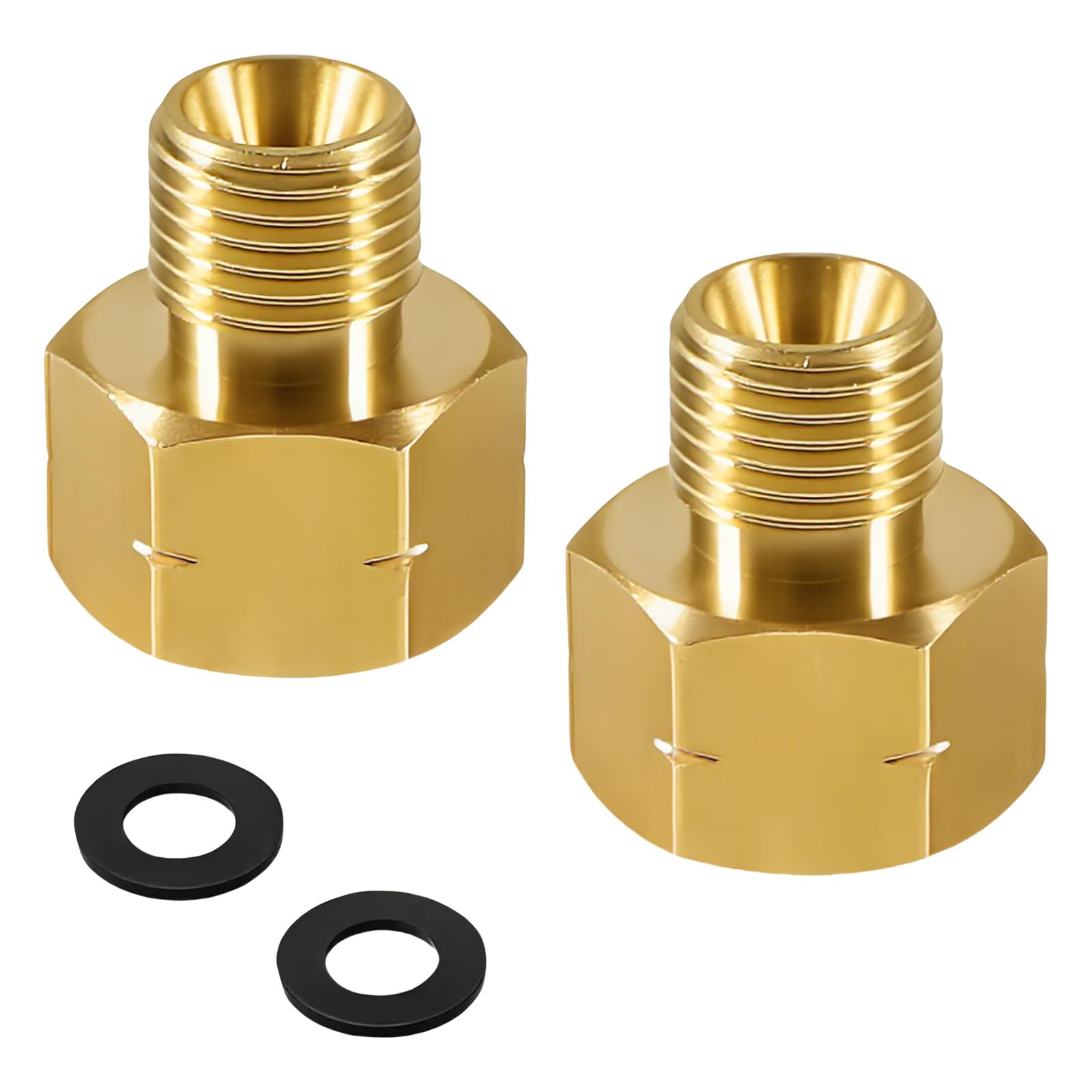 2Pcs Hose Connectors 1 / 4Inch Male to 3 / 8Inch Female Brass Adapter Converter Connection Adapter Enduring Hose Fittings Connectors for Stove