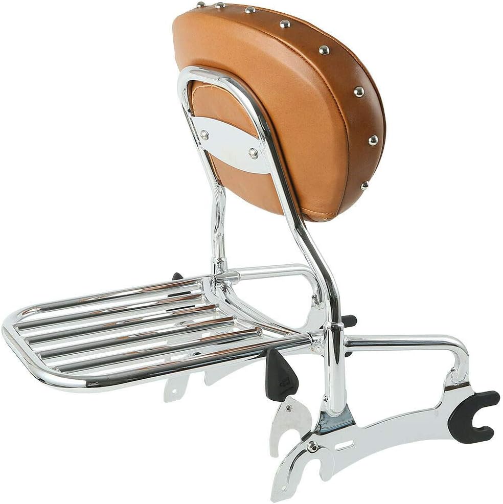 TCMT 14" Backrest Sissy Bar W/Pad Luggage Rack For Indian Chief Vintage 2014-2018 Chief Classic 2014-2018 Chief Dark Horse 2016-2018