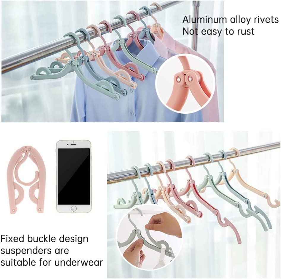Lot De 8 Cintres Pliables Avec Crochets - Plastique, Antidérapants, Pour Voyage, Maison, Hôtel