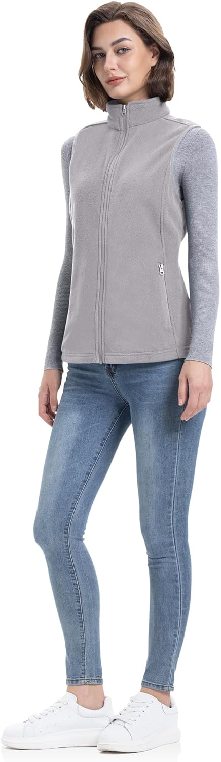 33,000ft Women's Fleece Vest, Lightweight Warm Polar Soft Vests Outerwear with Zip Up Pockets, Sleeveless Jacket for Winter - Image 6