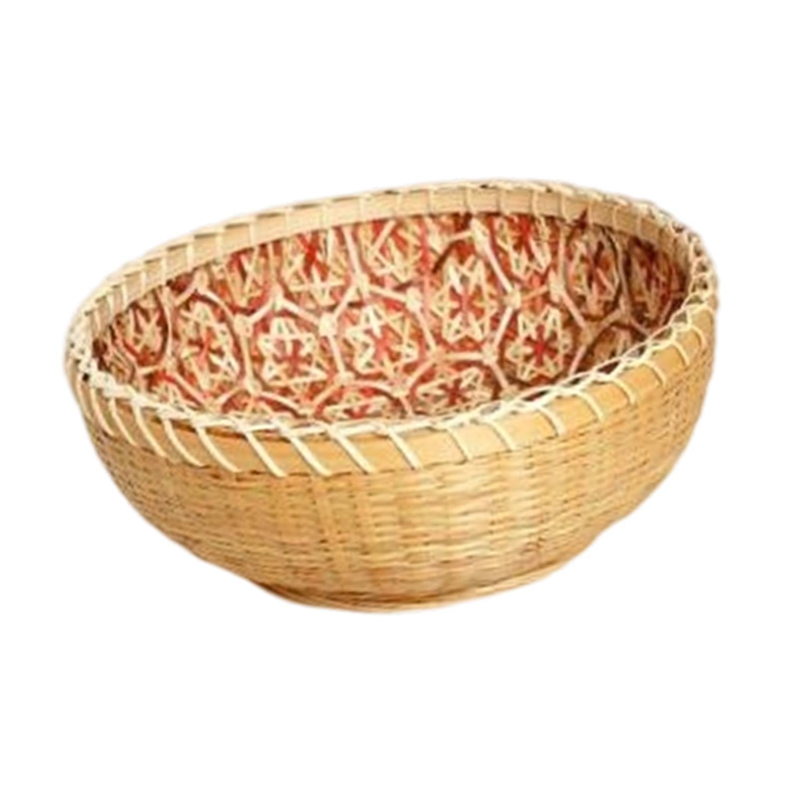 Hlhlh One Color Woven Bread Basket,Weaved Fruit, Tabletop Decorative Storage Bowl Organizer For Wallet,Home,Restaurant,Keys(M)