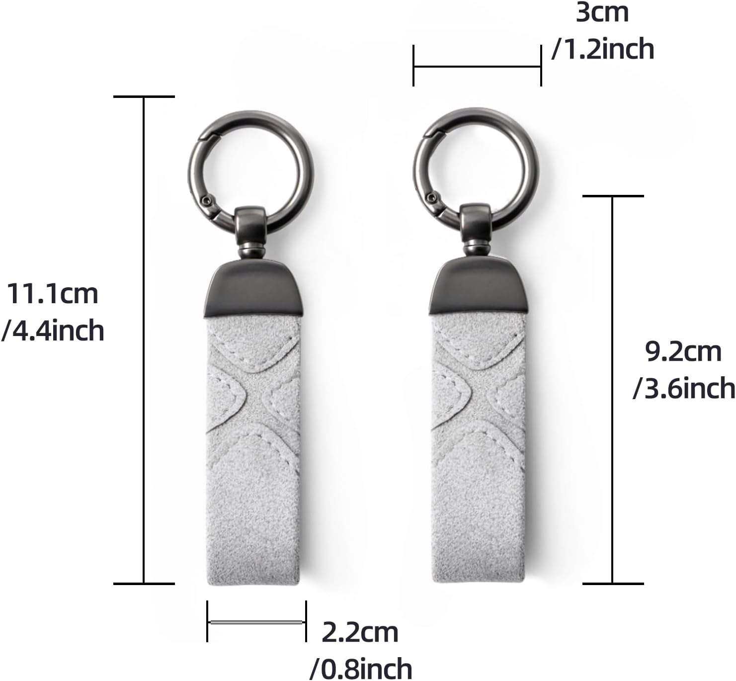 BETTERHUMZ Leather Suede Car Keychain,Key Chain Clip for Alcantara, Anti-Lost D-Ring for Men and Women Car Accessories