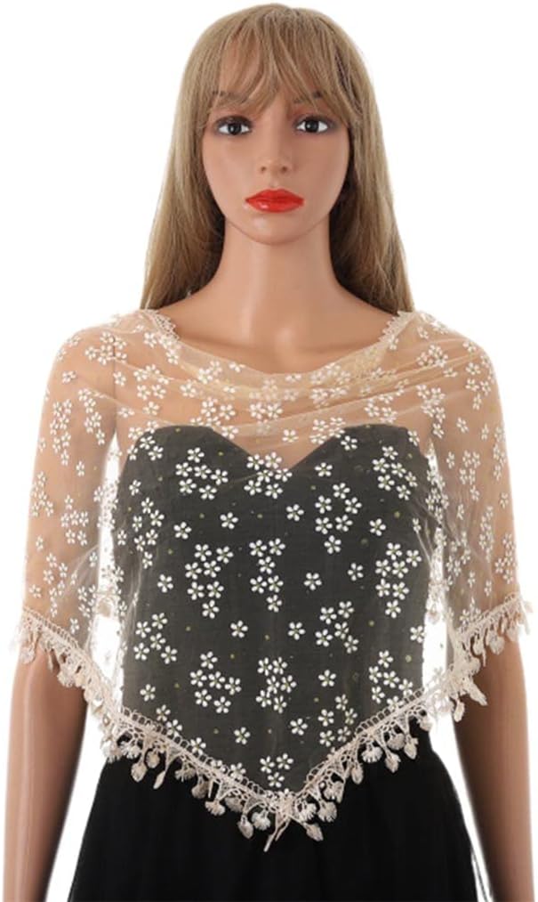 Floral Church Veils Lace Wedding Scarf Chapel Tassel Mass Tulle Head Covering Bridal Mantilla Veil for Women - Image 4