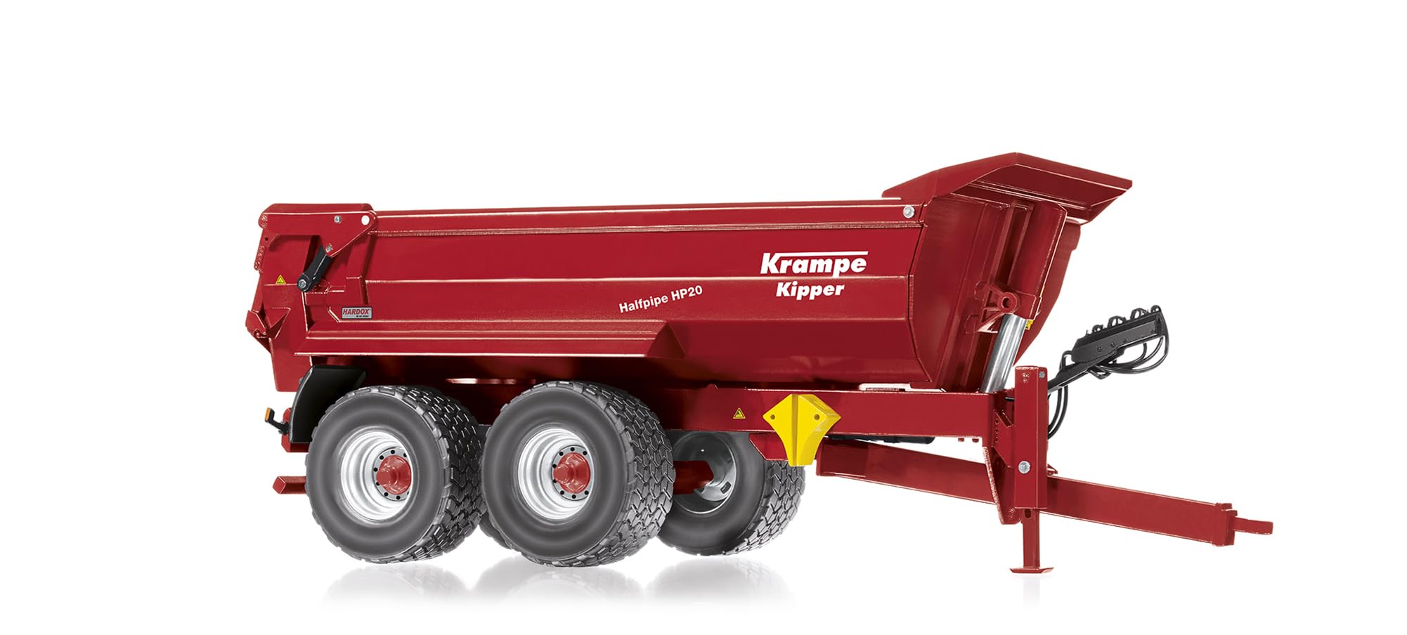 Wiking 077854 Krampe Tandem Halfpipe HP20, Model trailer, 1:32, From 14 years, Many functions, Tilting skip, Opening tailgate, Red