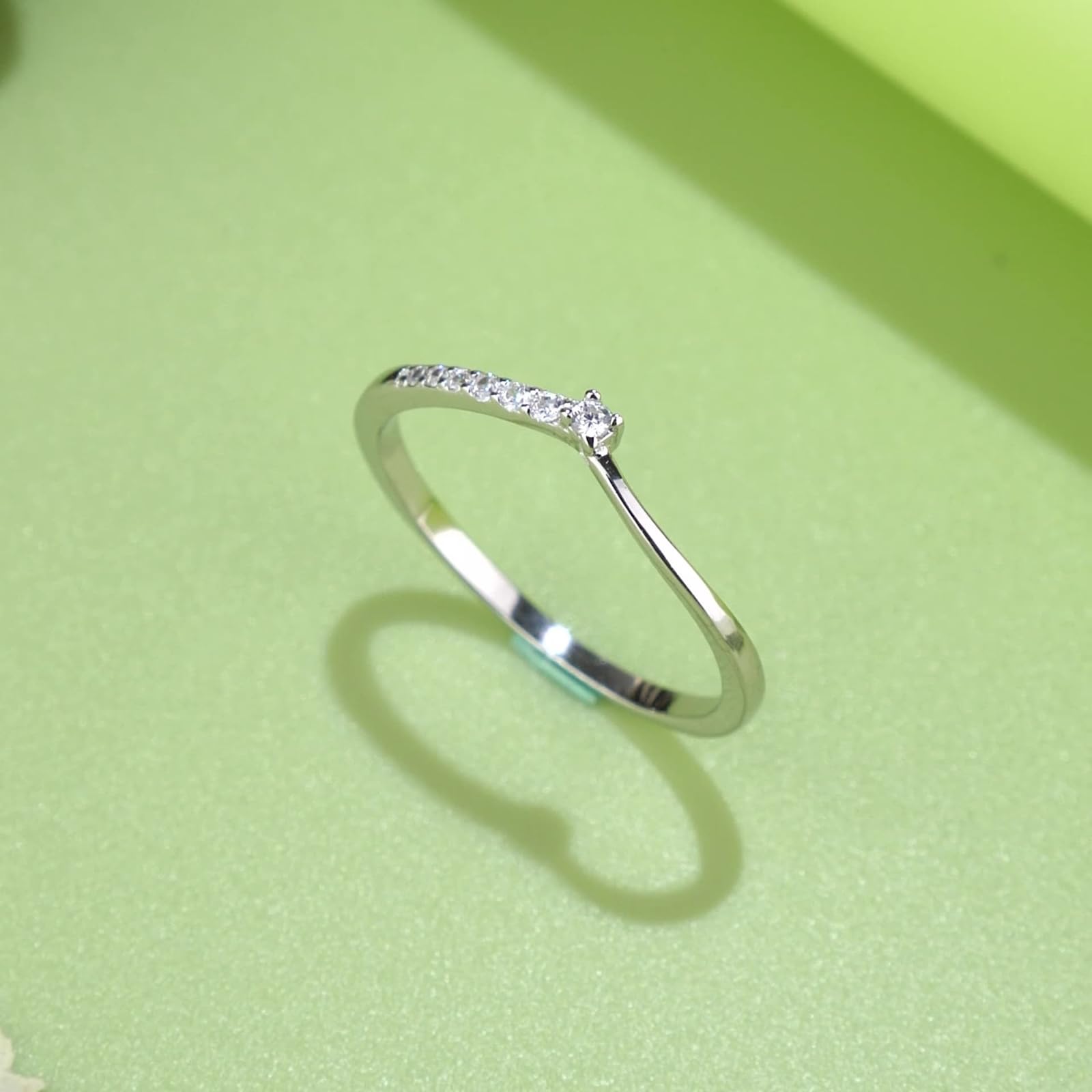 Anillos de diamante de oro blanco, anillos de boda para mujer, oro auténtico, delicado anillo de compromiso, alianzas con diamantes para mujeres