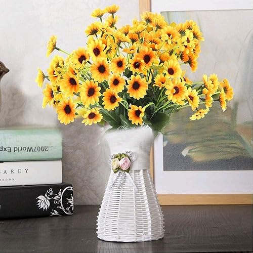 Miniatura 7 de Girasoles artificiales de otoño, flores artificiales de otoño, arreglos florales de seda para interiores y exteriores, hogar, cocina, centros de