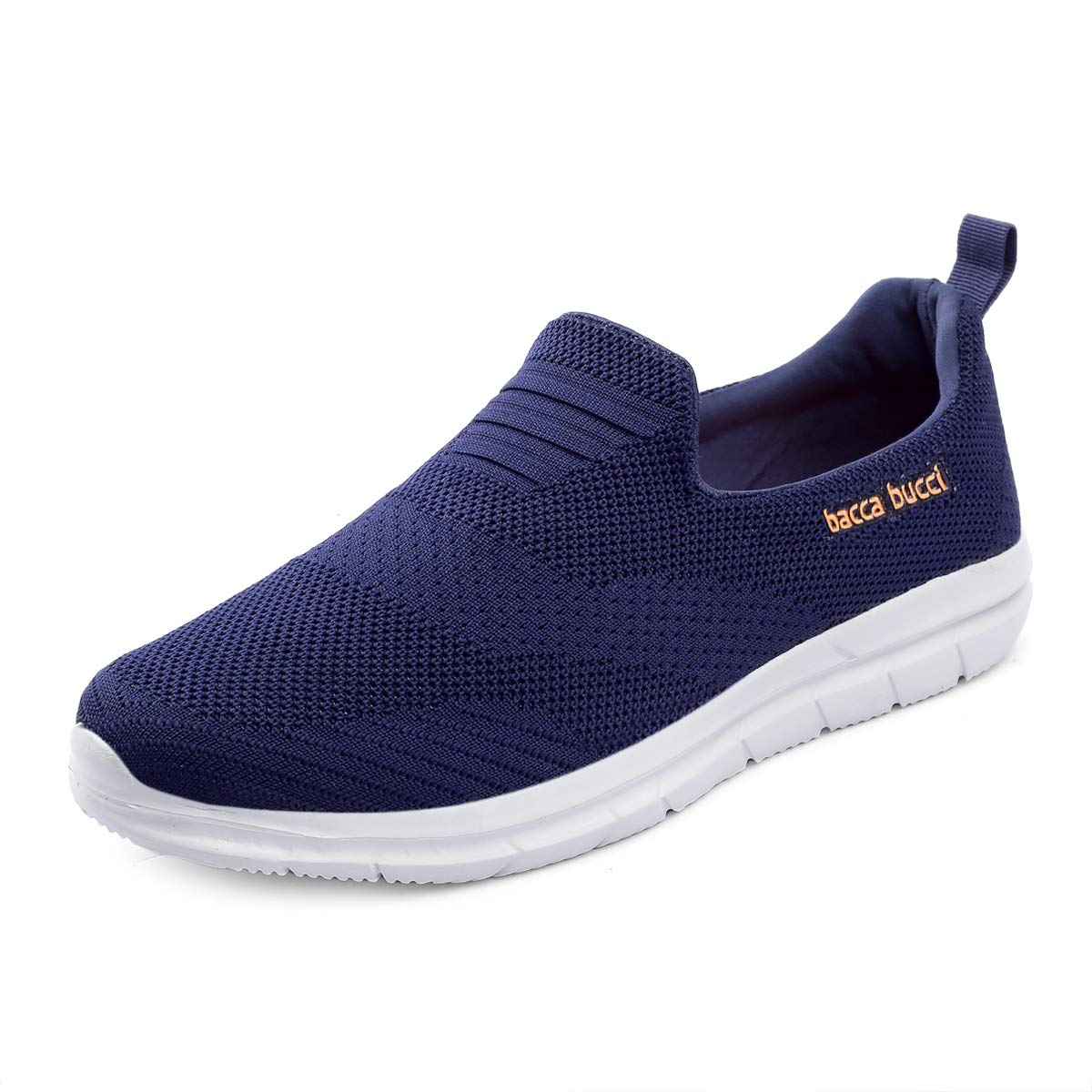 Bacca Bucci® Mens CUB Knitted Walking Jogger Slip-on Shoes/Flat Sneaker/Loafers/Trainers Shoe for Men- Blue, Size UK9 (B084WYHN93) Amazon Price History, Amazon Price Tracker