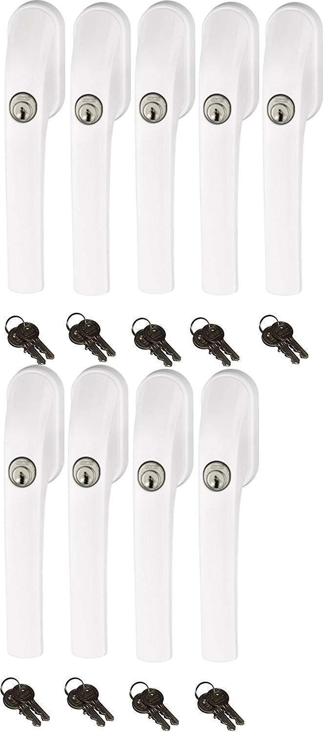 Abus FG300 abschließbarer Fenstergriff, weiß, im Set 9 Stück alle gleichschließend AL0125 mit insgesamt 18 Schlüssel