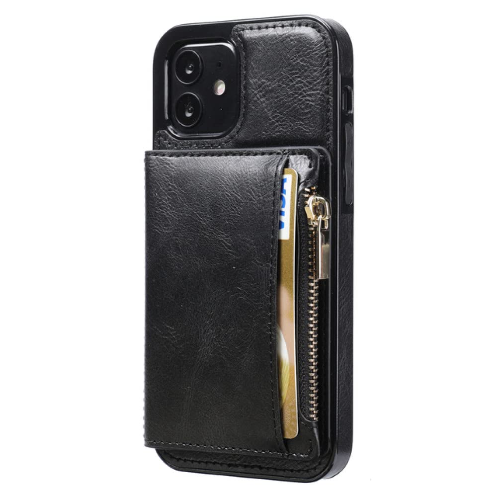 Étui cuir iPhone 13 Pro et protection portefeuille fentes cartes noir