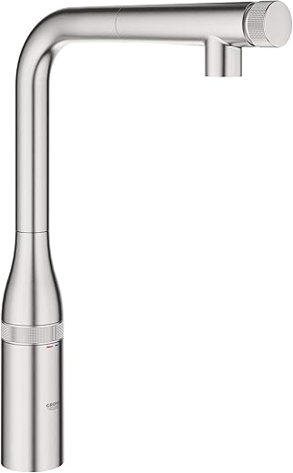 GROHE 31616DC0 Essence Smartcontrol Pull-Out Dual Spray Kitchen Faucet, SuperSteel InfinityFinish