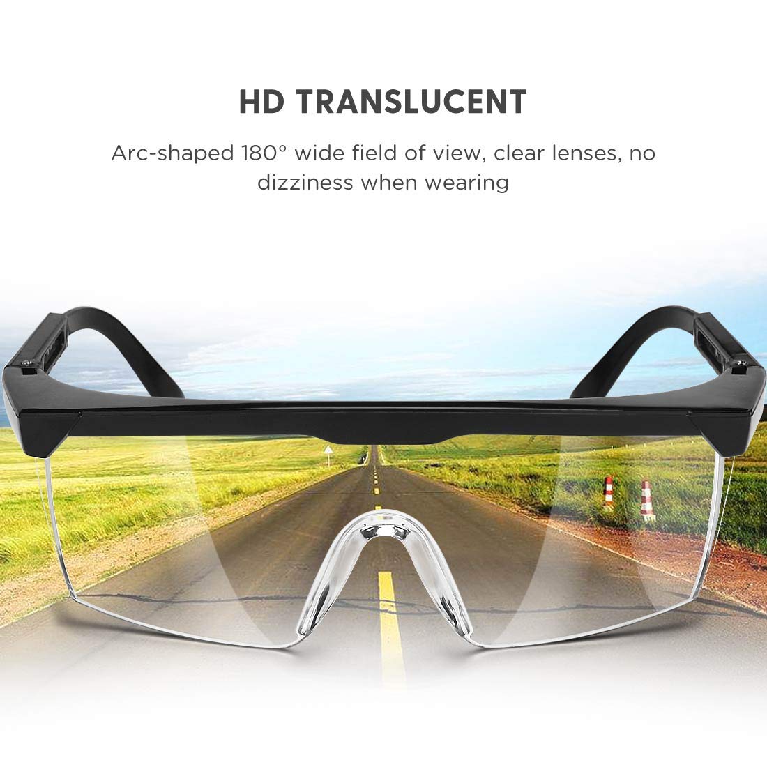 FUJIWARA Safety Goggles, Anti Fog over eyeglasses,Eye Protection with