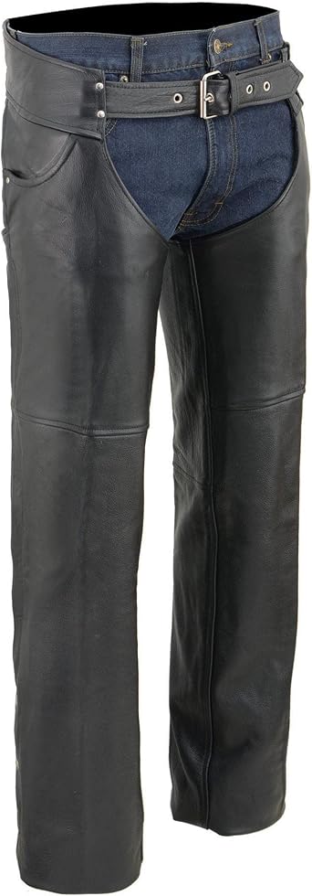 Event Biker Leather Mens Buffalo Split Leather Plain Lined Chaps