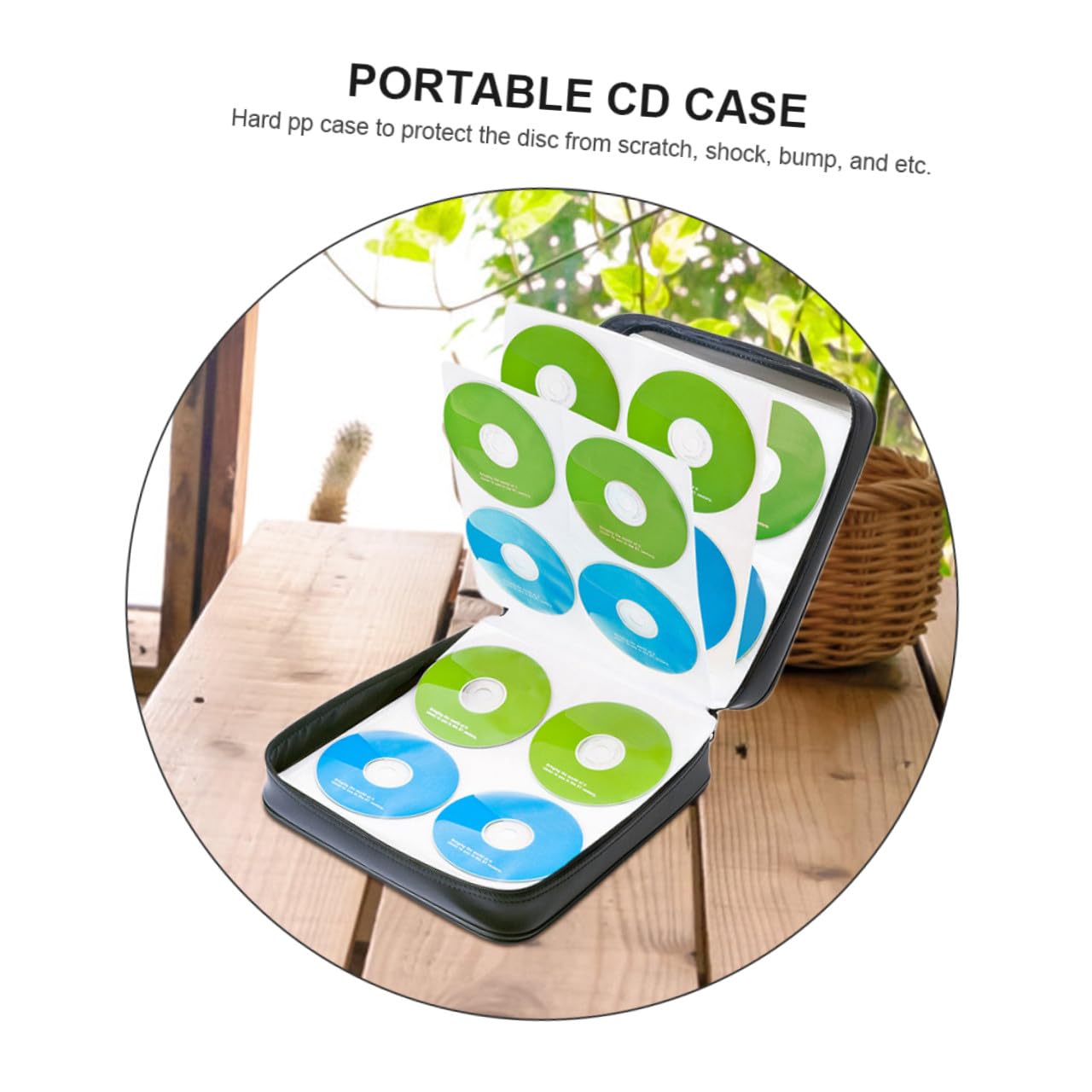 TOYANDONA Custodia Rigida per CD e Dvd Capacità 160 Dischi Organizer Portatile Rivestimento Interno Anti-Graffio e Maniglia Custodia Protettiva Resistente in PP per Trasporto Facile