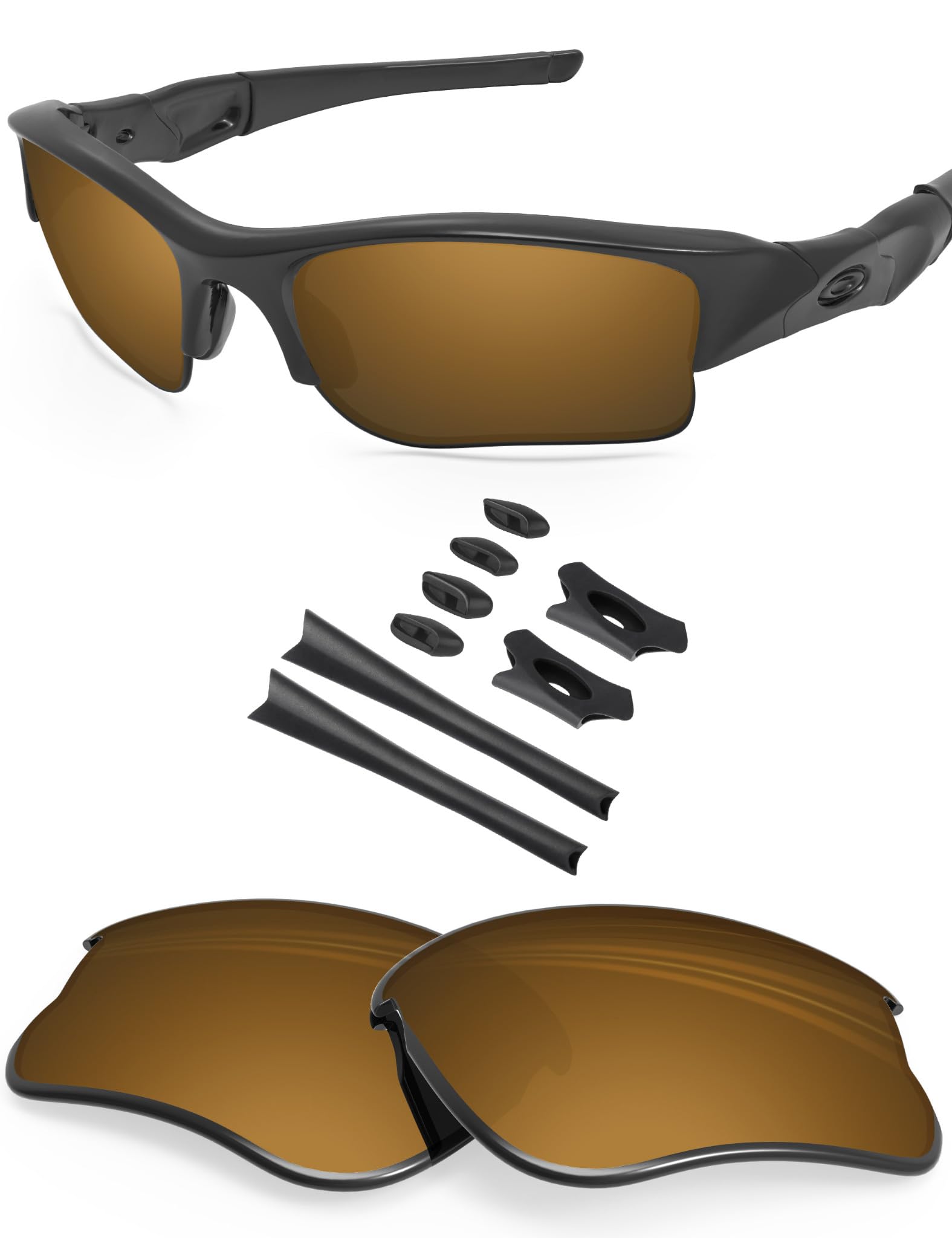 BLAZERBUCK Replacement Lenses &amp; Sock Kit for Oakley Flak Jacket XLJ Sunglass