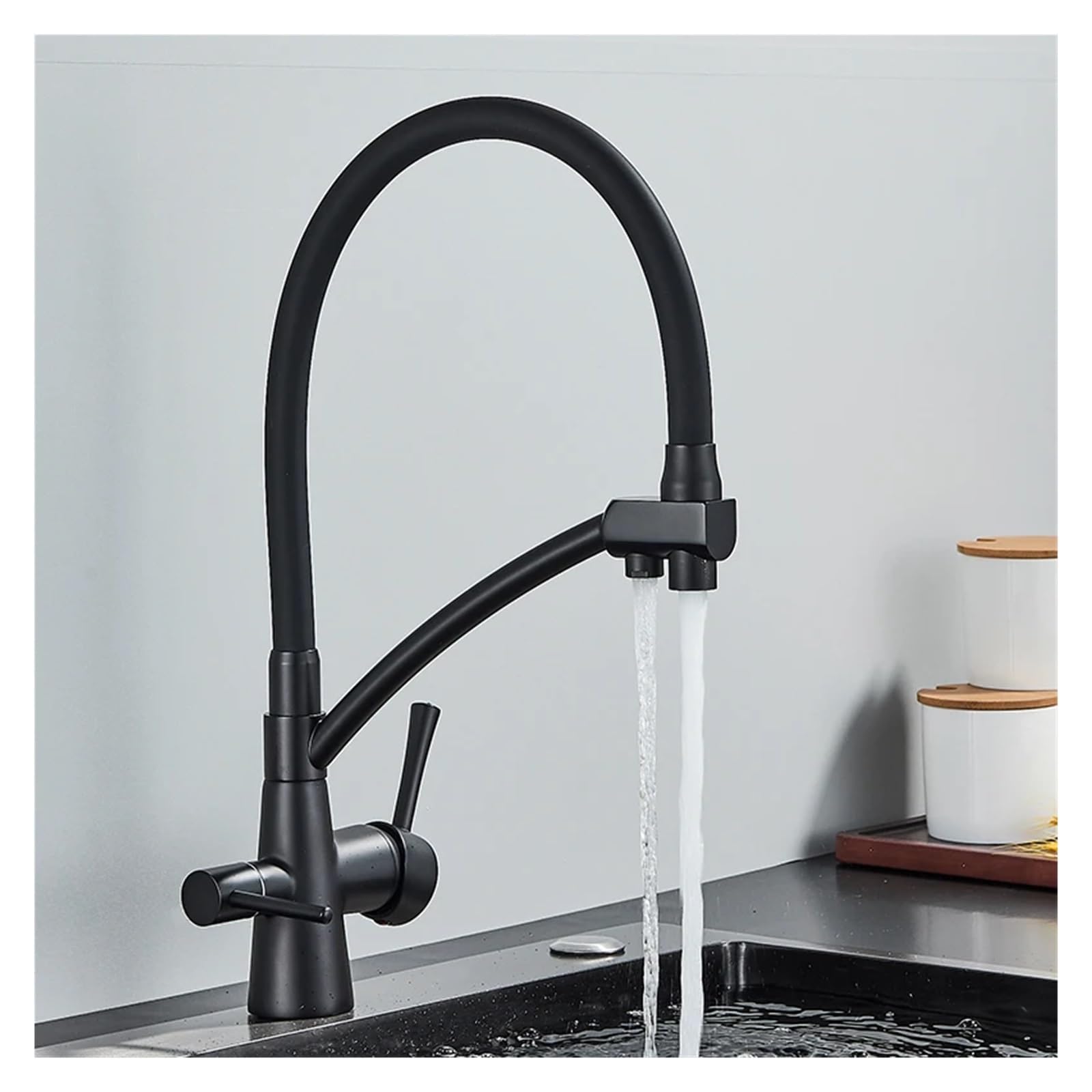 360 ° drehbarer Küchenarmatur mit Wasserfilter, 3-Funktions-Sprühkopf, Küchenarmatur für einfache Reinigung und Filtration, modernes Design für den Heimgebrauch