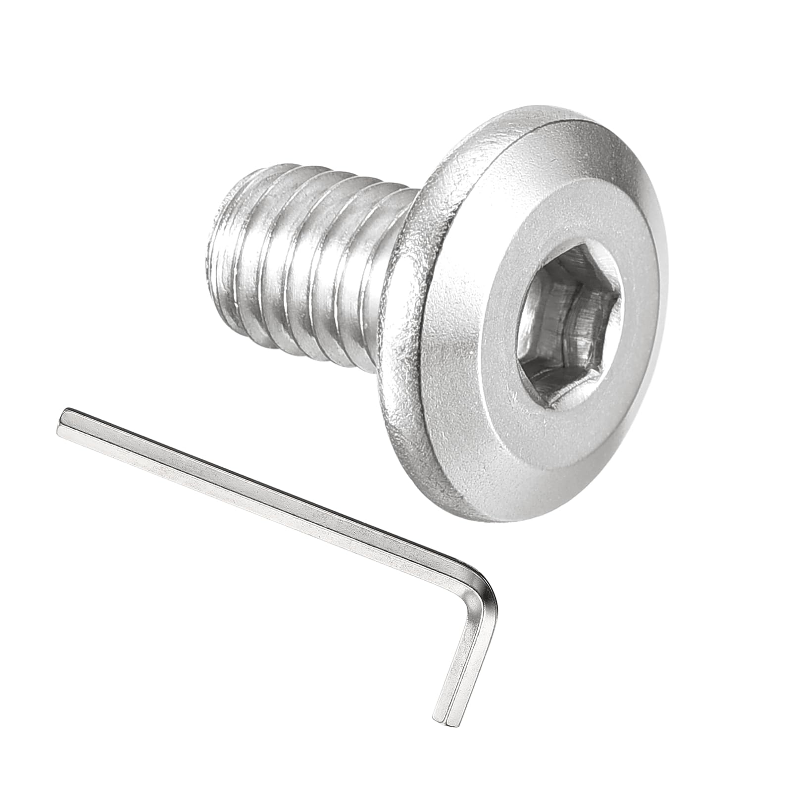 PATIKIL M6x10mm Flat Head Hex Socket Cap Screws Bolts, 50PCS 304 Stainless Steel 18-8 Furniture Bolt with Hex Allen Wrench for Bed Chair Repairs Ship Assembly Mechanical Industry, Silver